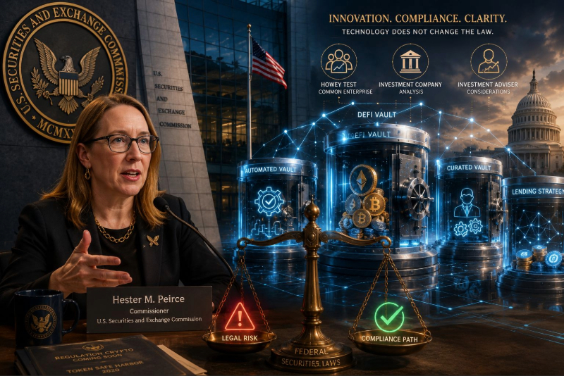 "Crypto Mom" Advierte a los Vaults DeFi . Peirce Traza una Linea que el Mercado no esperaba,