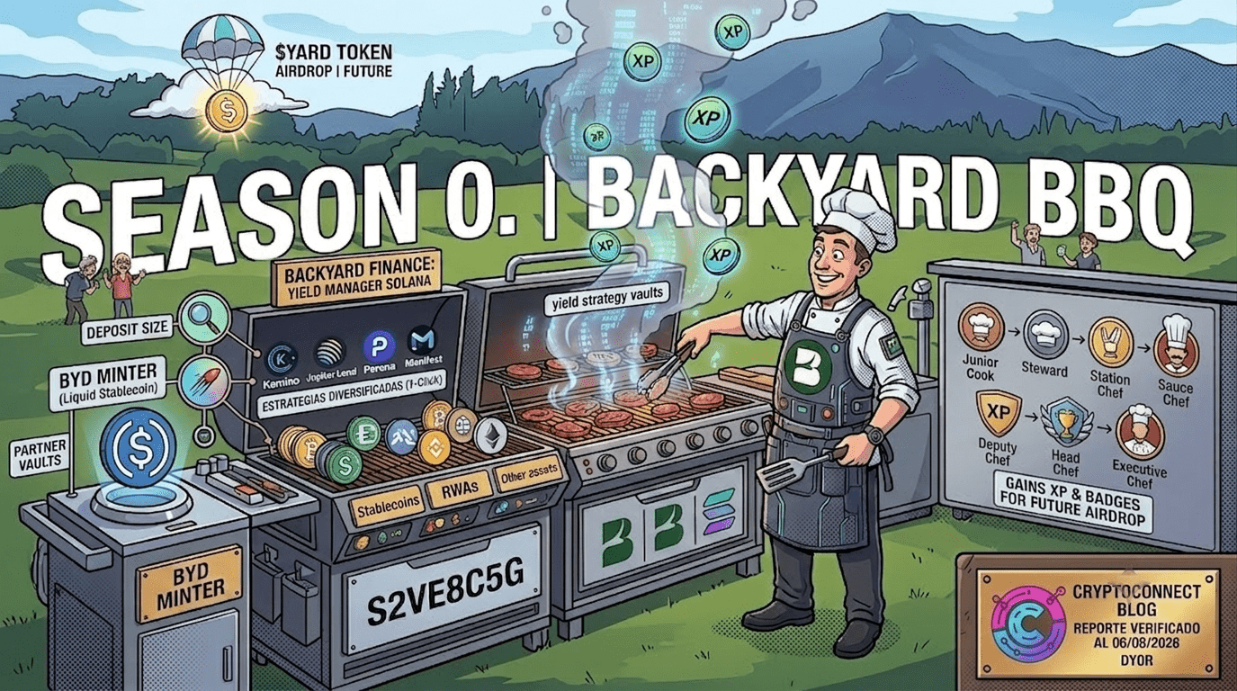 ¡Backyard Finance: Yield Manager en Solana + Season 0 (Backyard BBQ) con XP y Badges para el futuro airdrop! | CRYPTOCONNECT BLOG