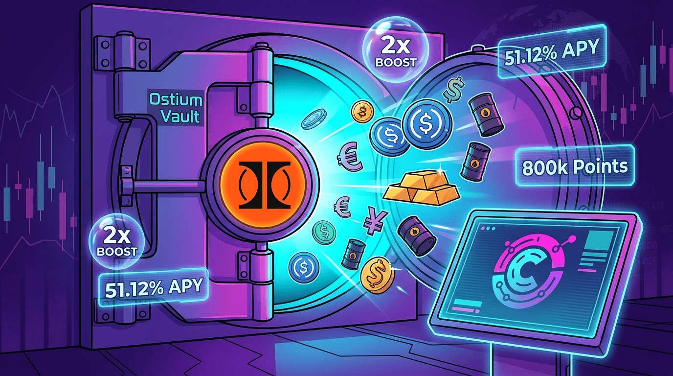 ¡Vault con 51% APY + 800k Puntos Semanales + 2x Boosteo! ¿Estás farmeando el airdrop de OstiumLabs al máximo?