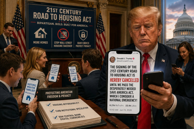 Trump Bloquea la Prohibicion del CBDC y Pone en Riesgo la CLARITY Act