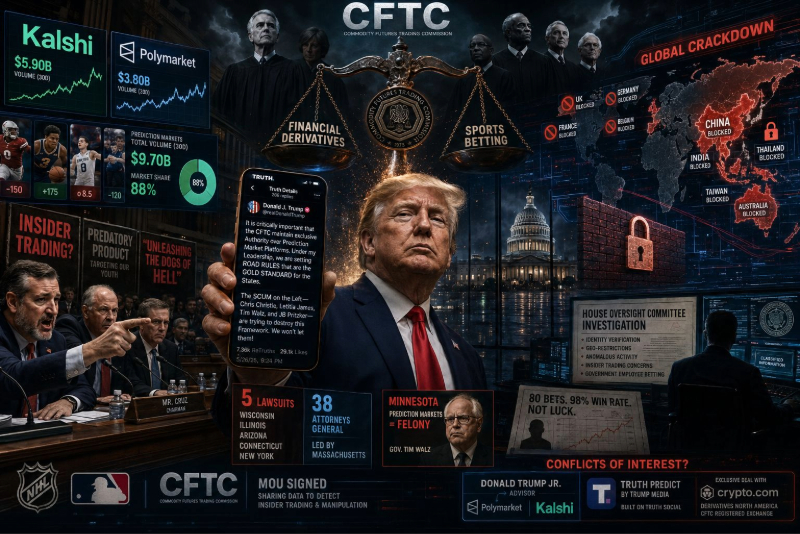 Trump defiende los Mercados de Predicción mientras el Mundo los cierra y el Congreso los investiga.