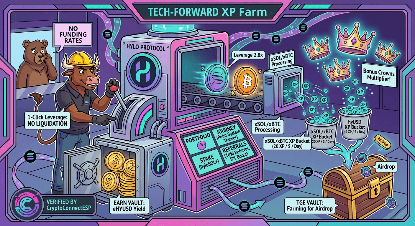 ¡Hylo: Stablecoin de alto yield + Leverage sin liquidación en Solana (XP Season 1)! | CRYPTOCONNECT BLOG